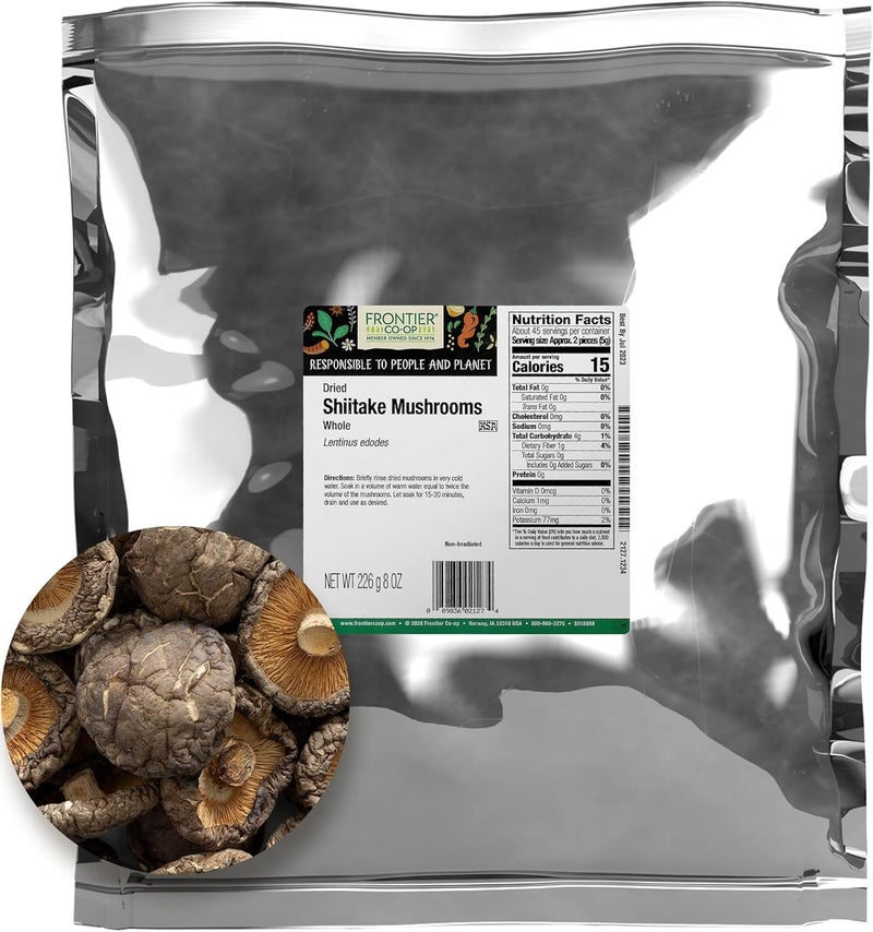 Frontier Co-op Dried Shiitake Mushrooms - Whole - Image 1